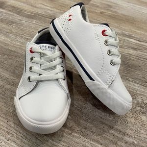 White Sperry toddler fashion sneakers